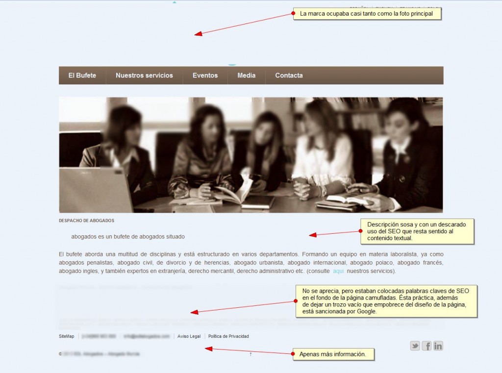 contenido página web