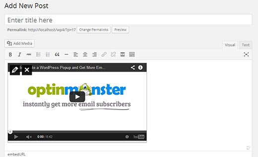 insertar video wordpress 4.0