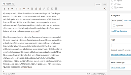 editor contenidos wordpress 4.0