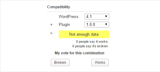 votar compatibilidad plugin